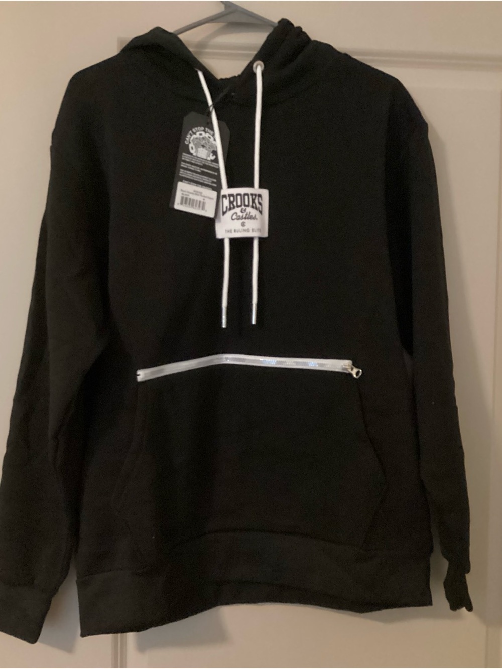 Crooks & Castles Zip Pouch Hoodie - Black- M- BRAND NEW W TAGS*